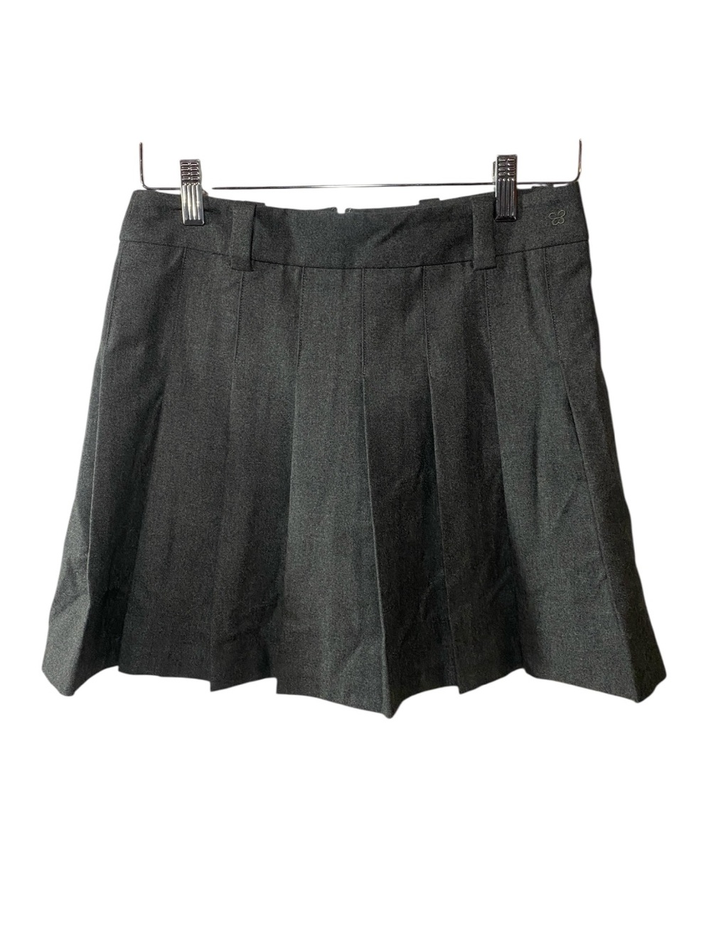 Aritzia Sunday Best Olive Mini Heather Charcoal Pleated Mini Skirt Size 6 NWT